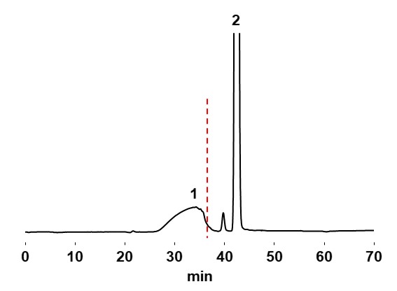 Chromatogram of indigestible dextrin