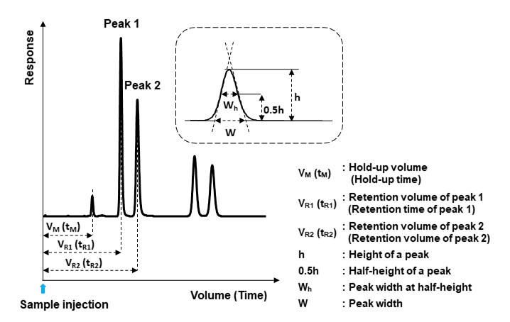 Figure 9 Terms used for a chromatogram